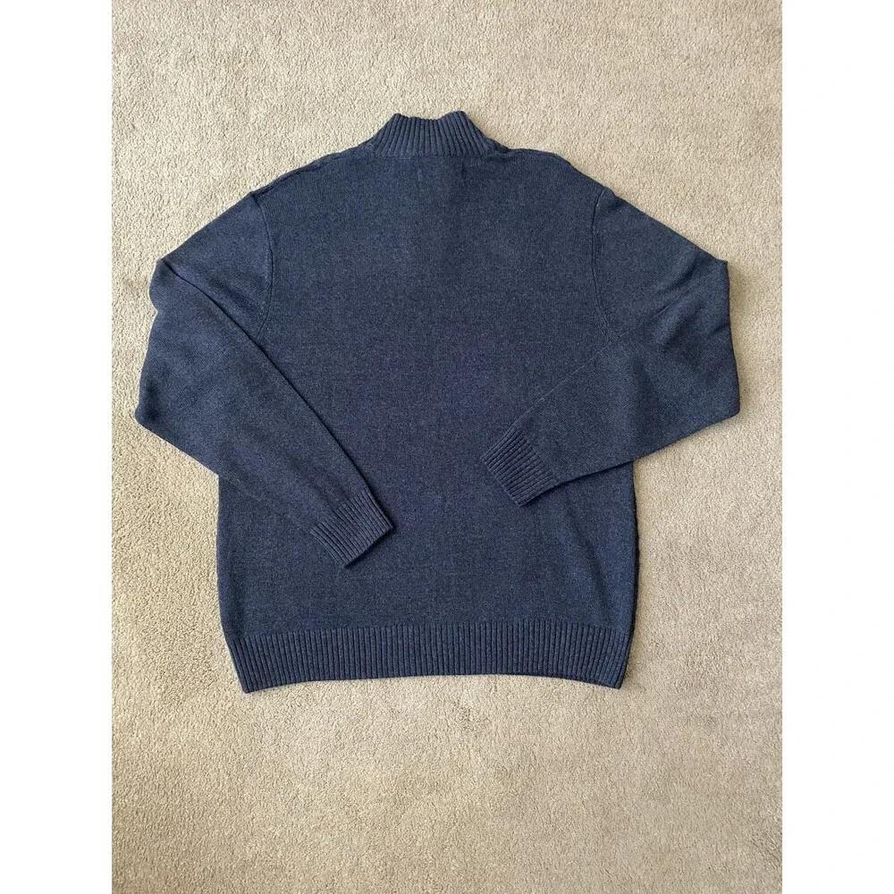 NWT U.S. Polo Assn. Men's Mixed Texture Quarter-Zip Sweater – Charcoal Gray XL